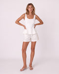 SCOOP-NECK PEPLUM TOP