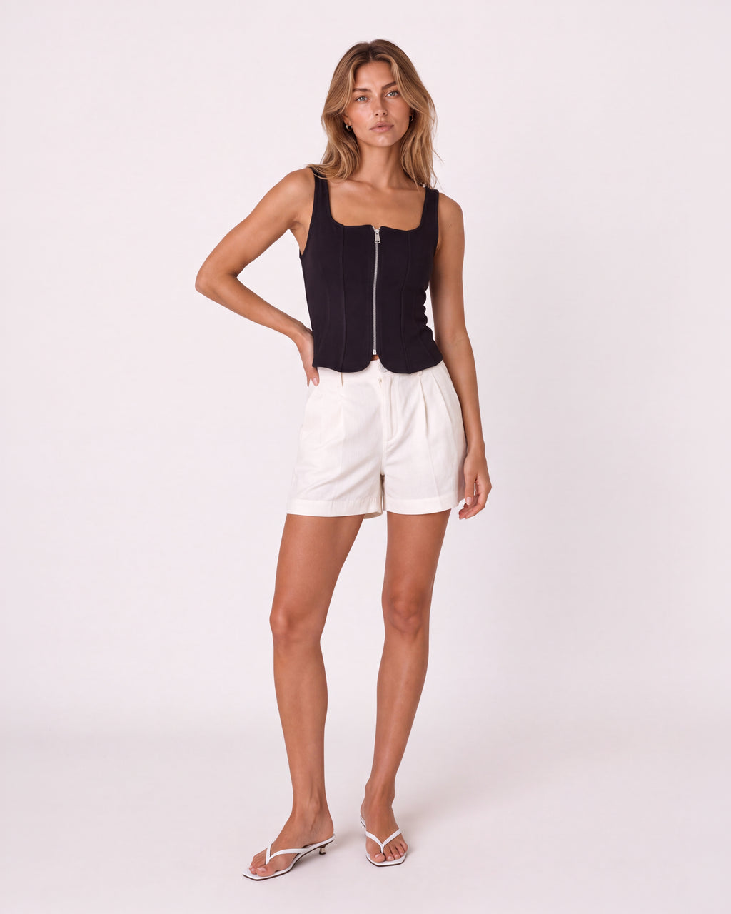 CORSET-STYLE ZIP-UP TOP