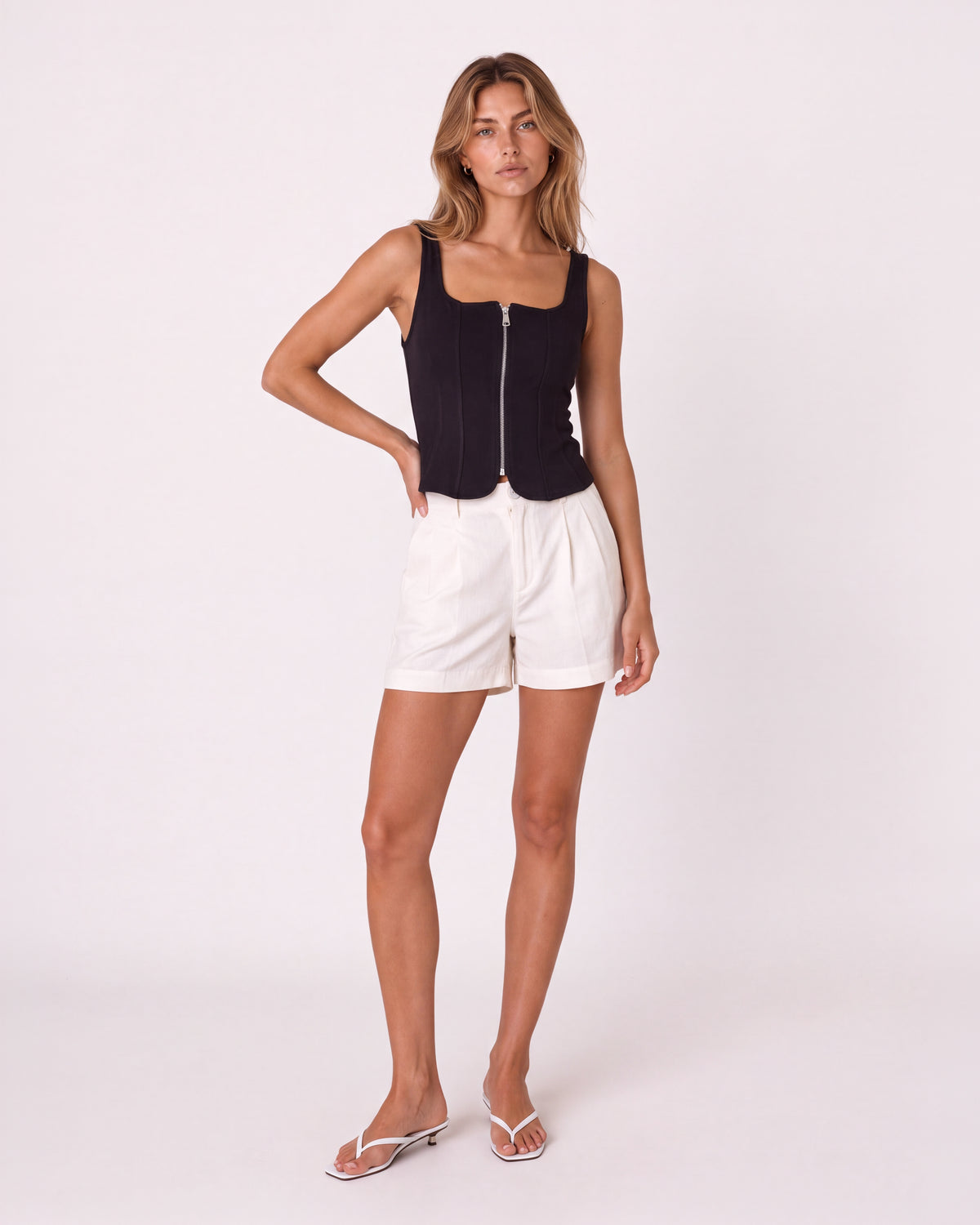 CORSET-STYLE ZIP-UP TOP