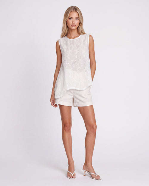BRODERIE ASYMMETRIC TOP