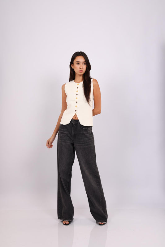 IVORY SLIT VEST
