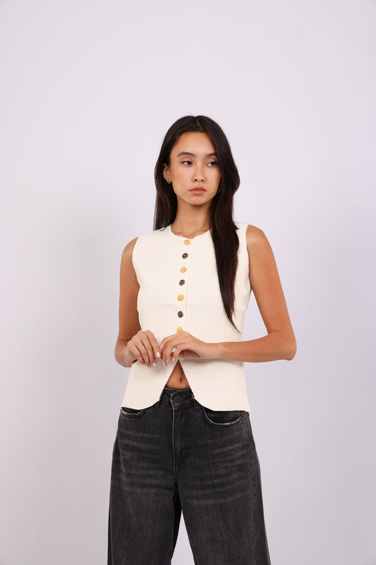 IVORY SLIT VEST