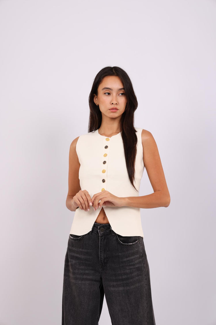 IVORY SLIT VEST