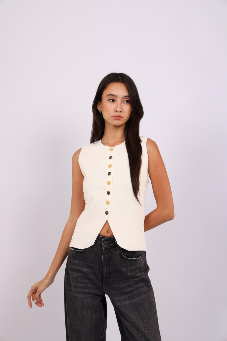 IVORY SLIT VEST