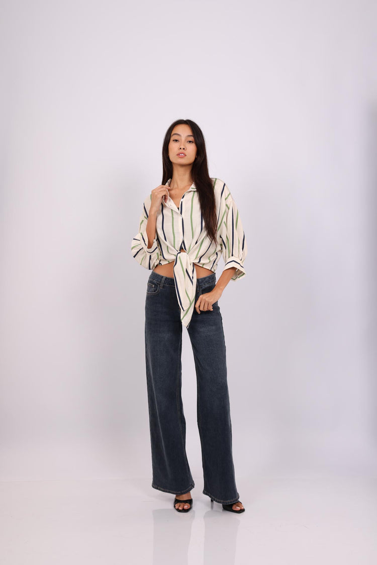 STRIPE TIE BLOUSE