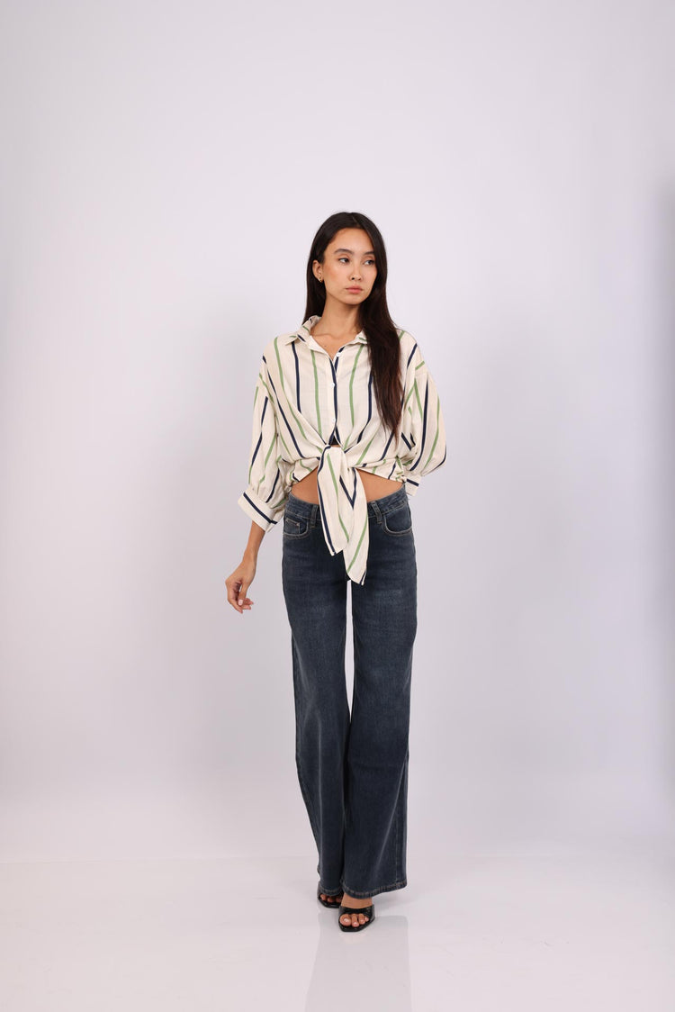 STRIPE TIE BLOUSE