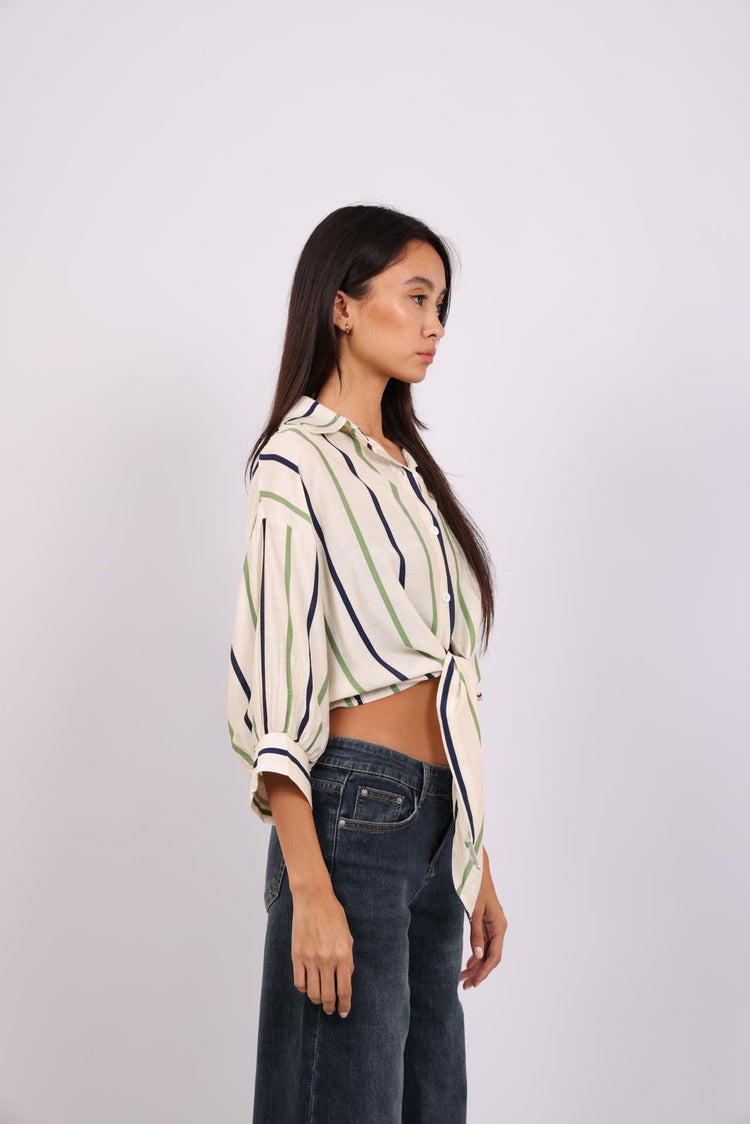 STRIPE TIE BLOUSE