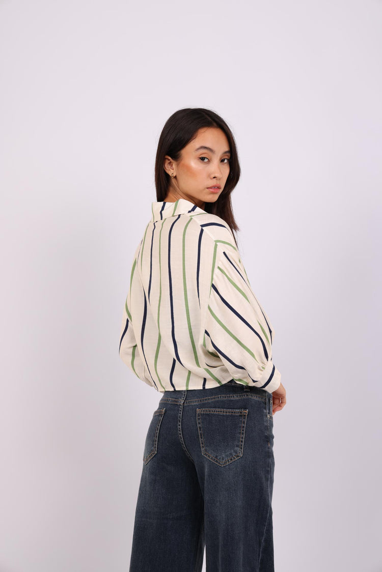 STRIPE TIE BLOUSE