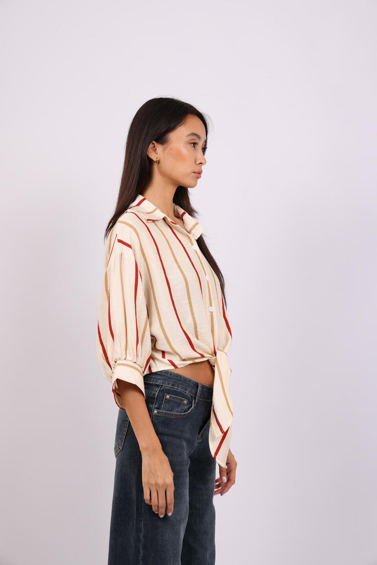STRIPE TIE BLOUSE