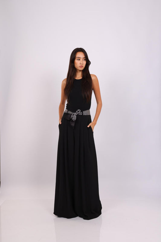 BLACK WIDE LEG PANTS