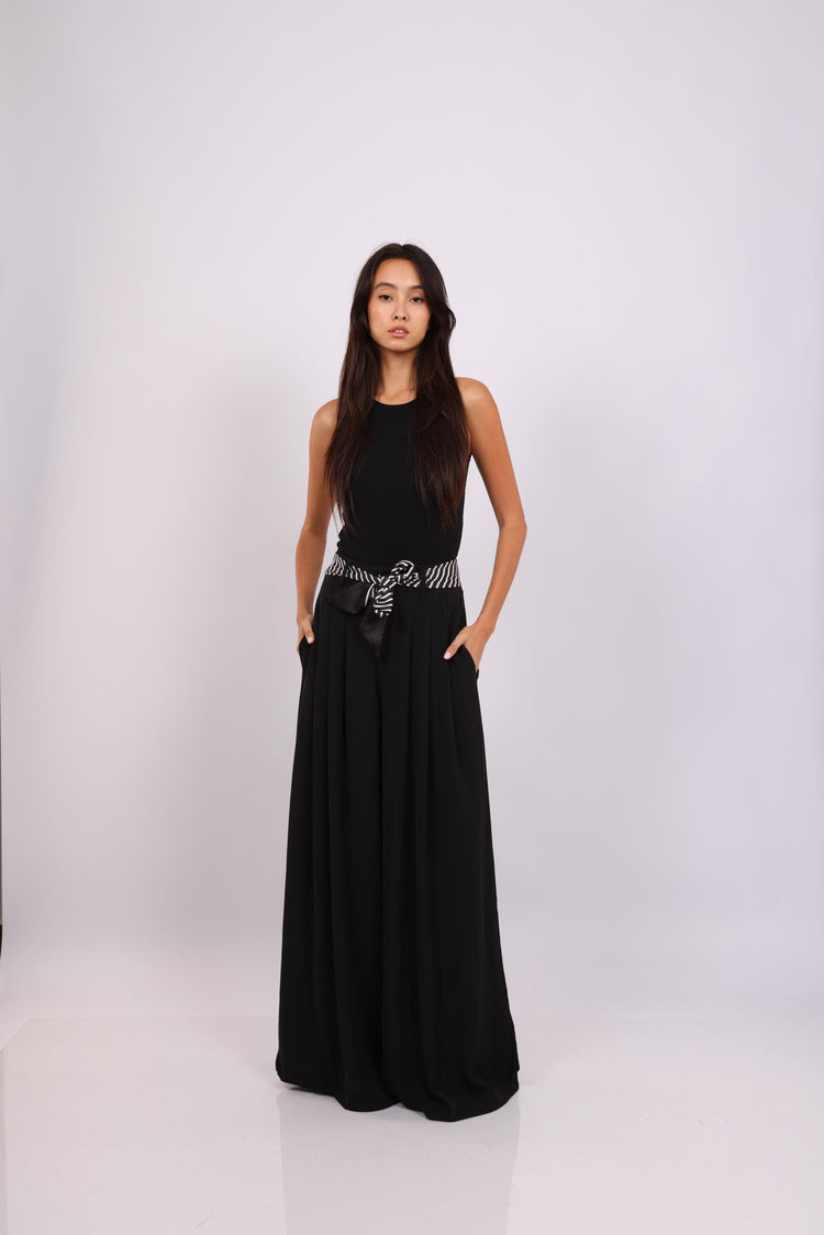 BLACK WIDE LEG PANTS