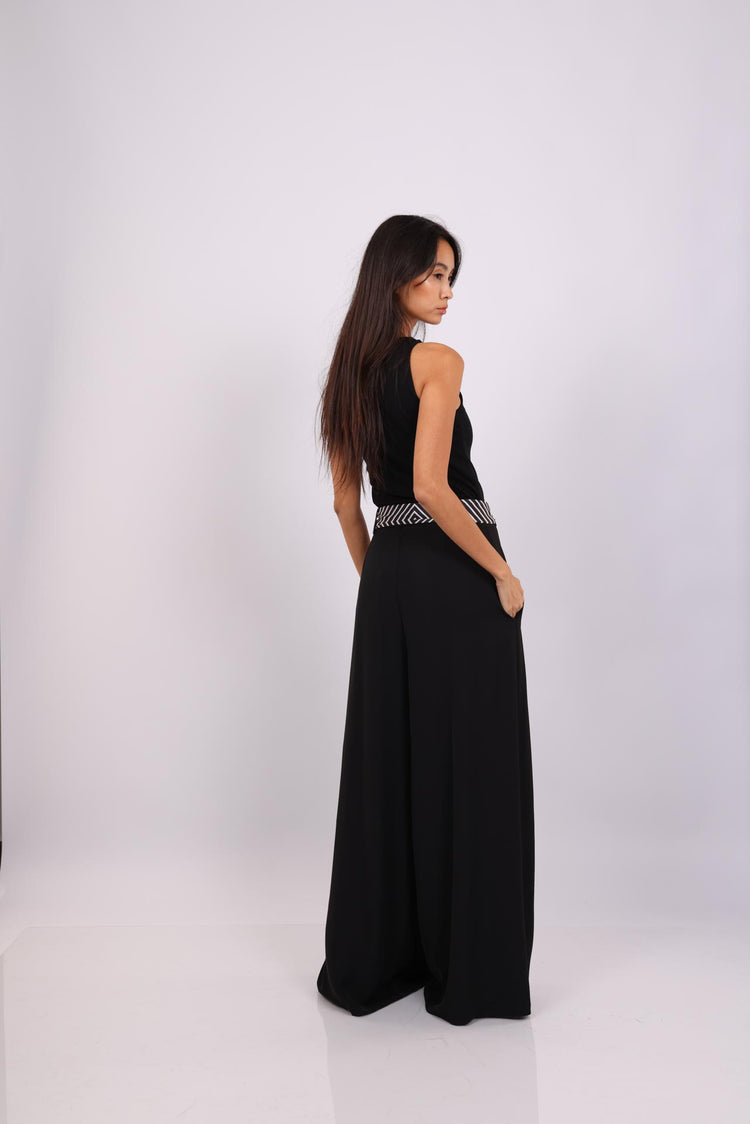 BLACK WIDE LEG PANTS