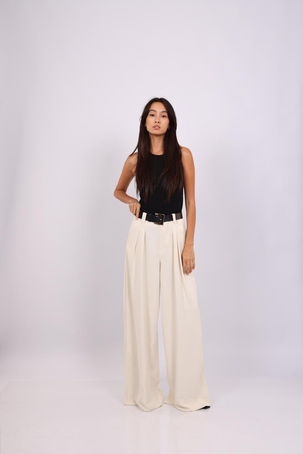 WIDE LEG PANTS WITH BELT