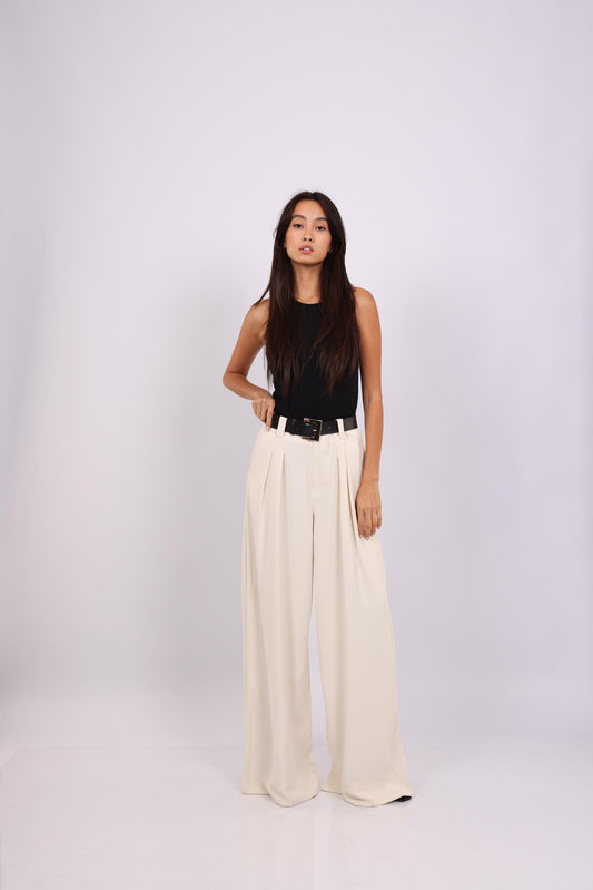 WIDE LEG PANTS WITH BELT