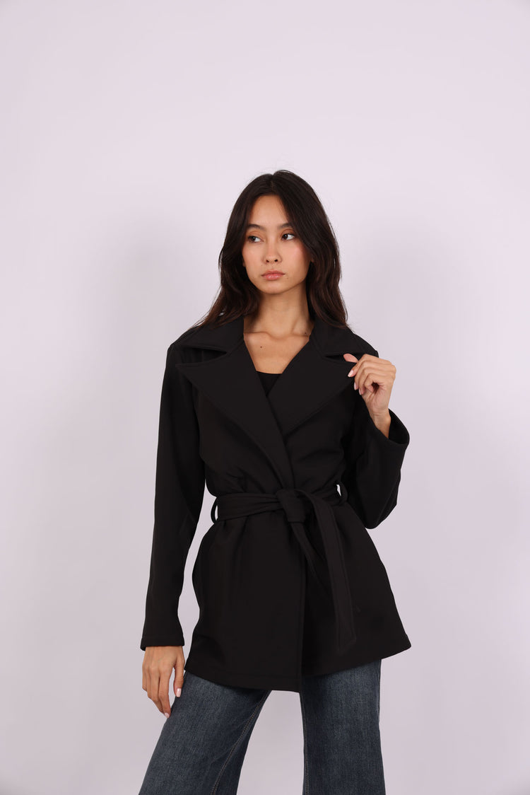 BELTED TRENCH-STYLE JACKET