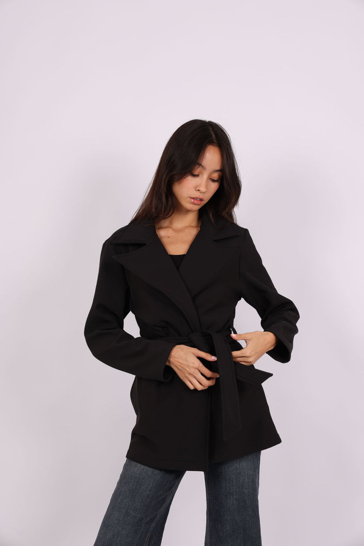 BELTED TRENCH-STYLE JACKET