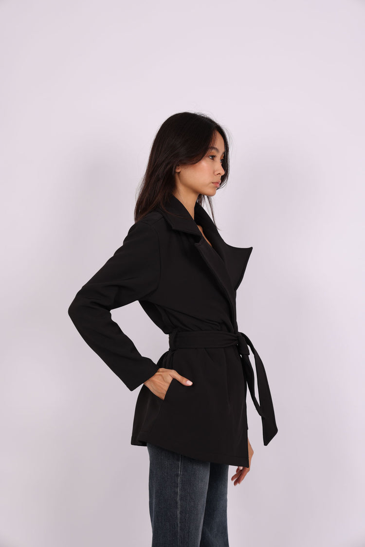 BELTED TRENCH-STYLE JACKET