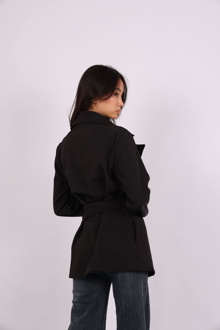 BELTED TRENCH-STYLE JACKET
