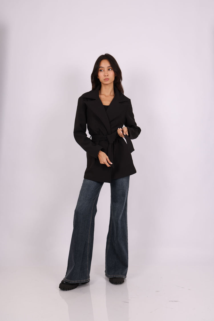 BELTED TRENCH-STYLE JACKET