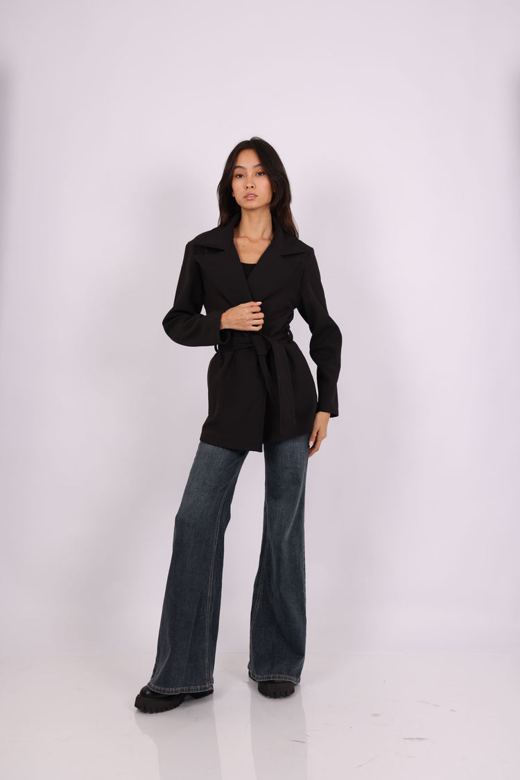 BELTED TRENCH-STYLE JACKET