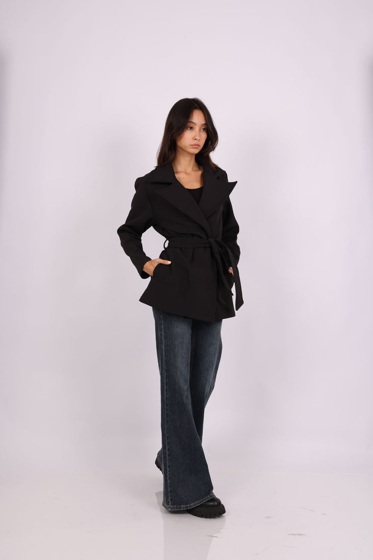 BELTED TRENCH-STYLE JACKET