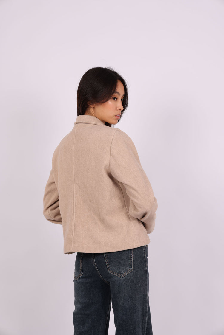 CROPPED WOOL BUTTON-UP JACKET