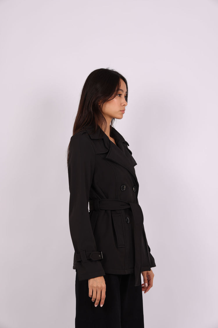 DOUBLE-BREASTED BELTED TRENCH COAT