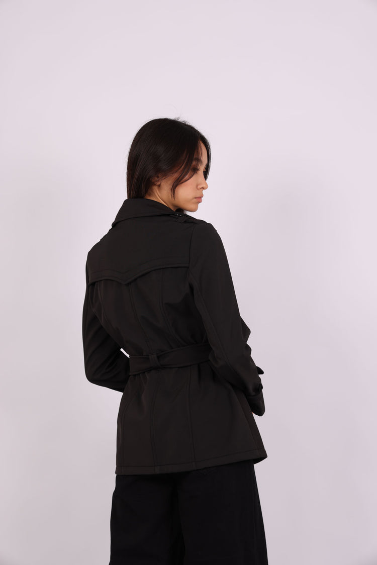 DOUBLE-BREASTED BELTED TRENCH COAT