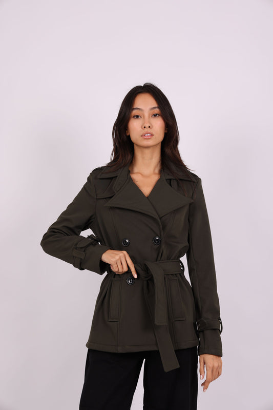 DOUBLE-BREASTED BELTED TRENCH COAT