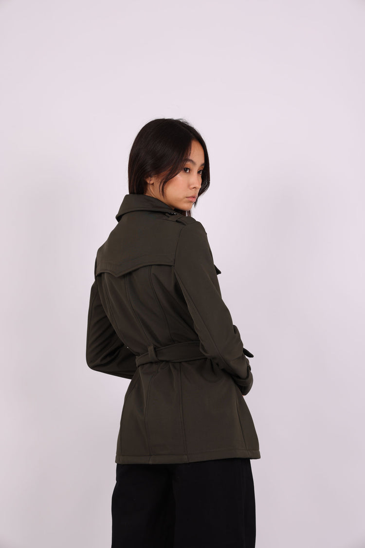 DOUBLE-BREASTED BELTED TRENCH COAT