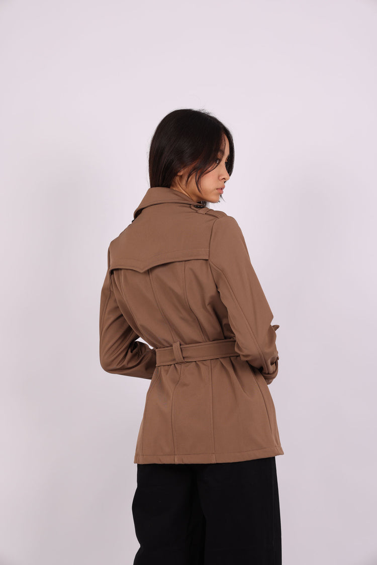 DOUBLE-BREASTED BELTED TRENCH COAT