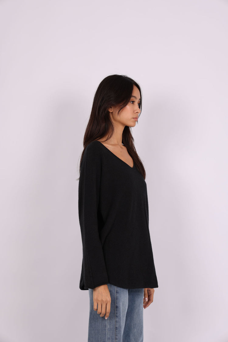 RELAXED V-NECK KNIT SWEATER