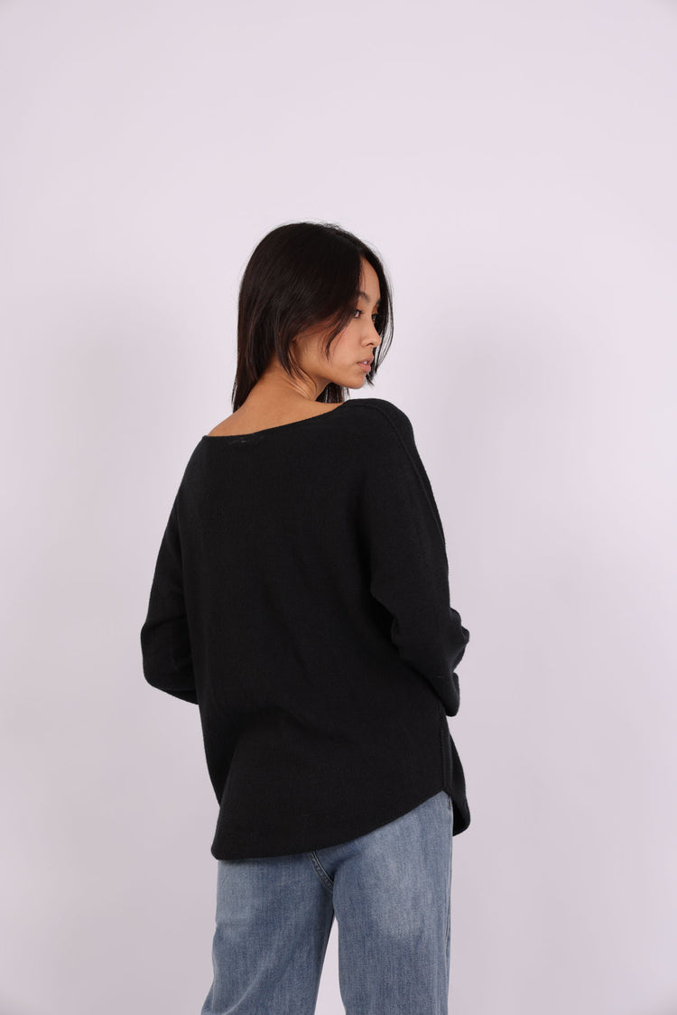 RELAXED V-NECK KNIT SWEATER