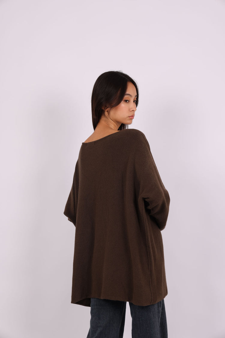 OVERSIZED ROUND-NECK KNIT SWEATER