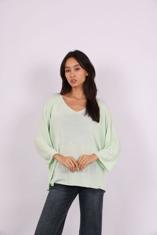 OVERSIZED LIGHTWEIGHT V-NECK KNIT