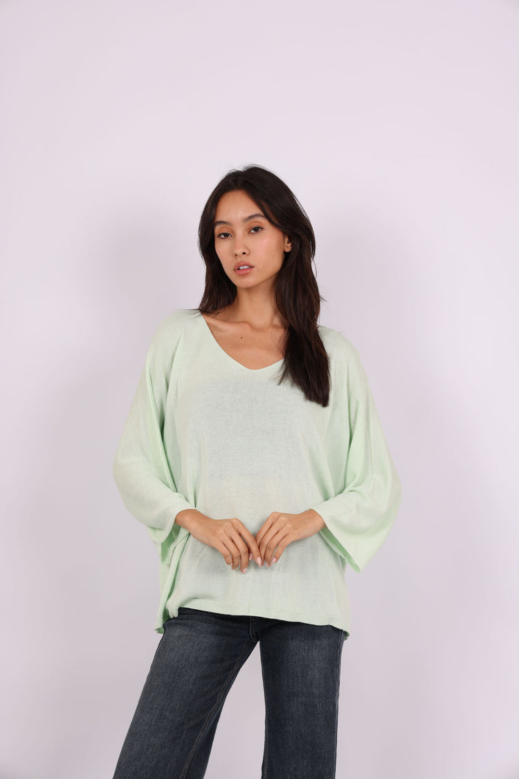 OVERSIZED LIGHTWEIGHT V-NECK KNIT