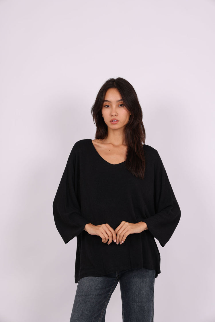 OVERSIZED LIGHTWEIGHT V-NECK KNIT