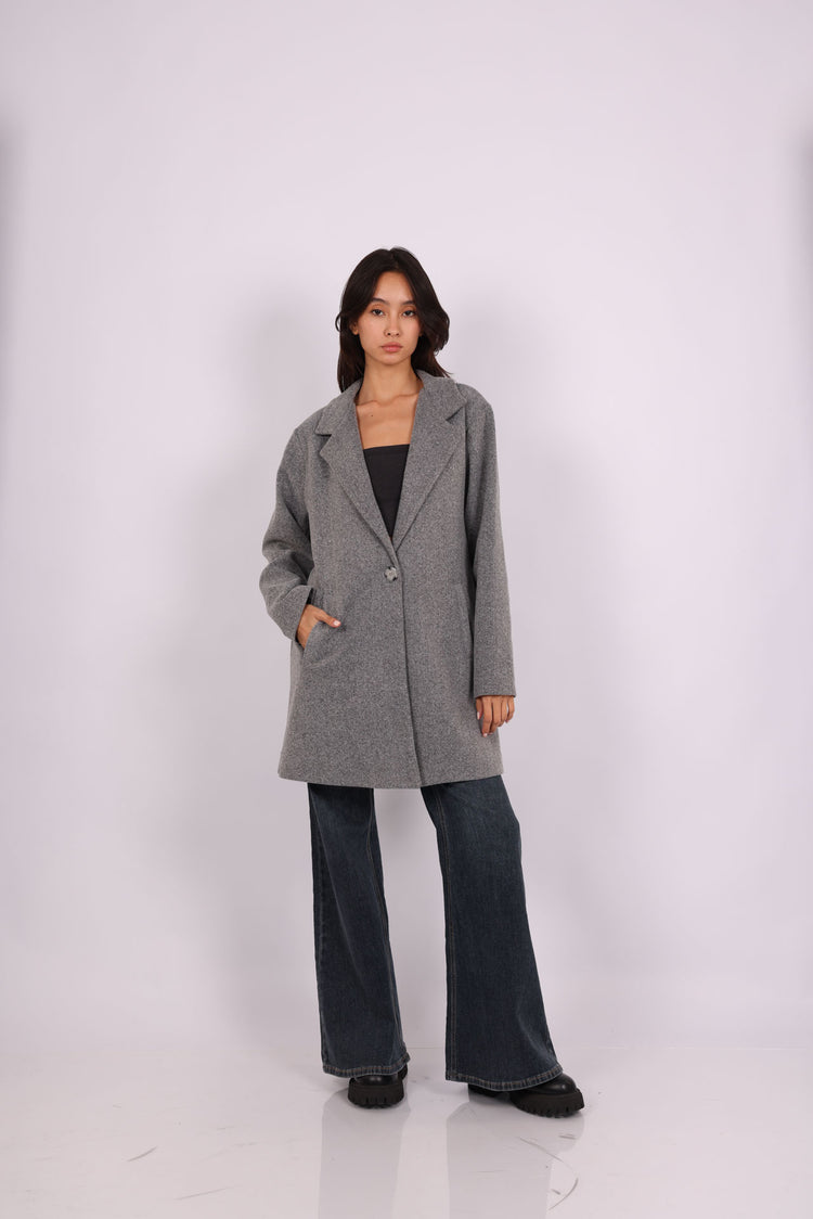 CLASSIC SINGLE-BUTTON WOOL COAT