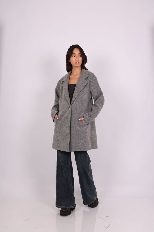 CLASSIC SINGLE-BUTTON WOOL COAT