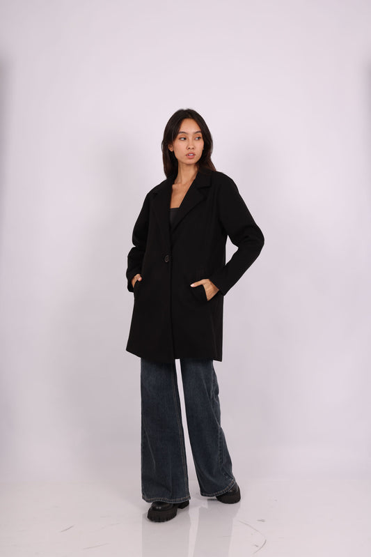 CLASSIC SINGLE-BUTTON WOOL COAT
