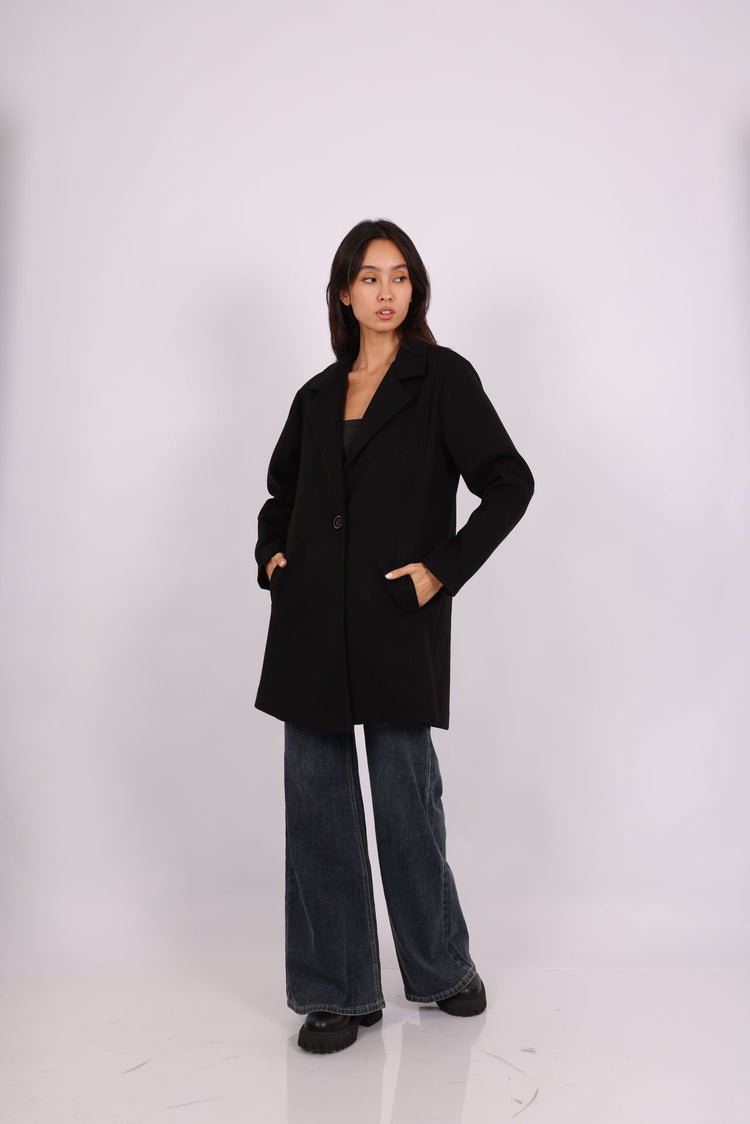 CLASSIC SINGLE-BUTTON WOOL COAT
