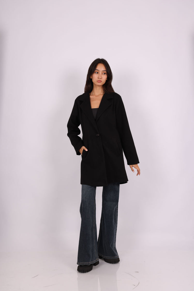CLASSIC SINGLE-BUTTON WOOL COAT