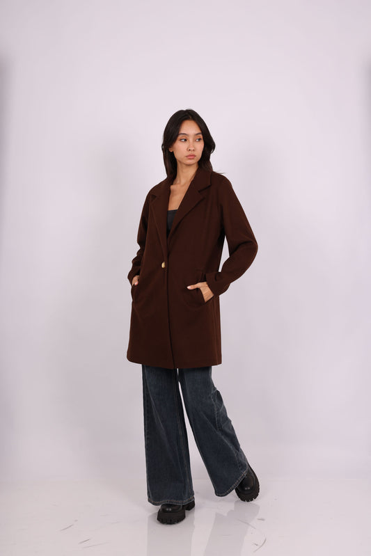 CLASSIC SINGLE-BUTTON WOOL COAT