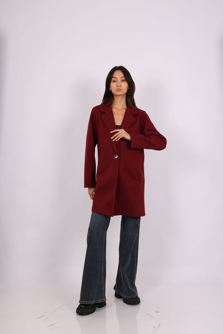 CLASSIC SINGLE-BUTTON WOOL COAT