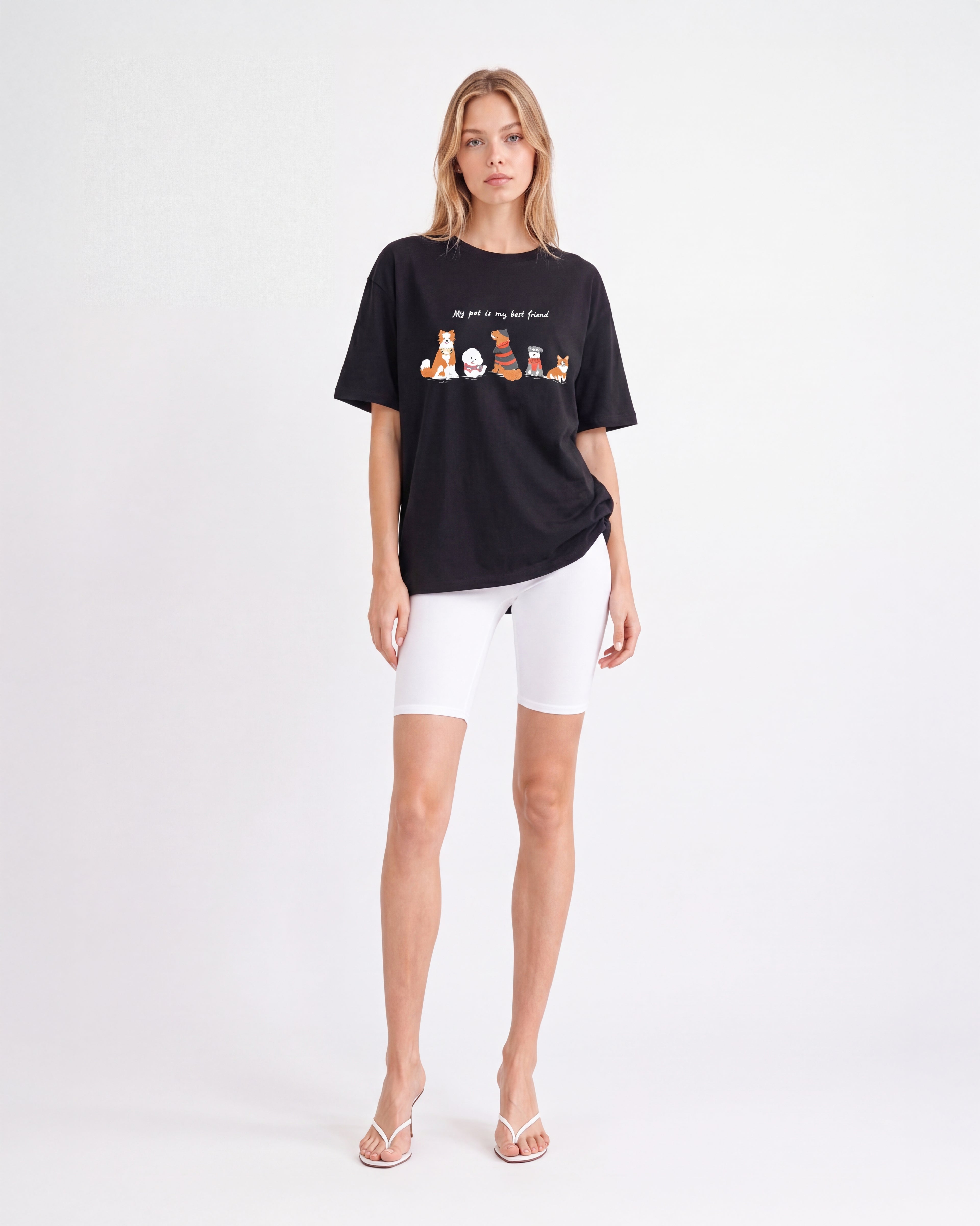 MY PET IS MY BEST FRIEND OVERSIZED GRAPHIC T-SHIRT
