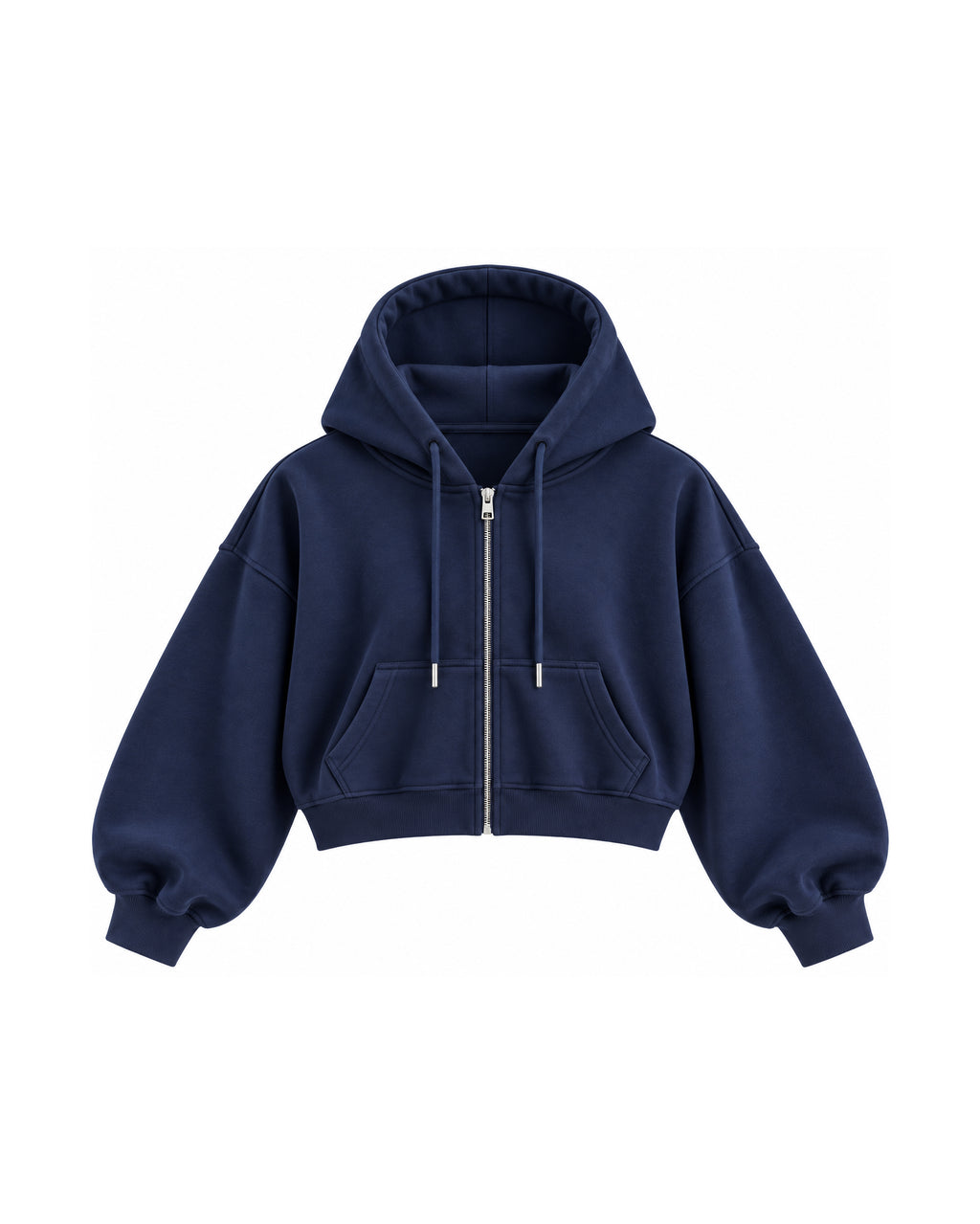 CROPPED ZIP-UP HOODIE