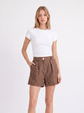LINEN PLEATED SHORTS