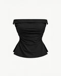 RUCHED STRAPLESS TOP