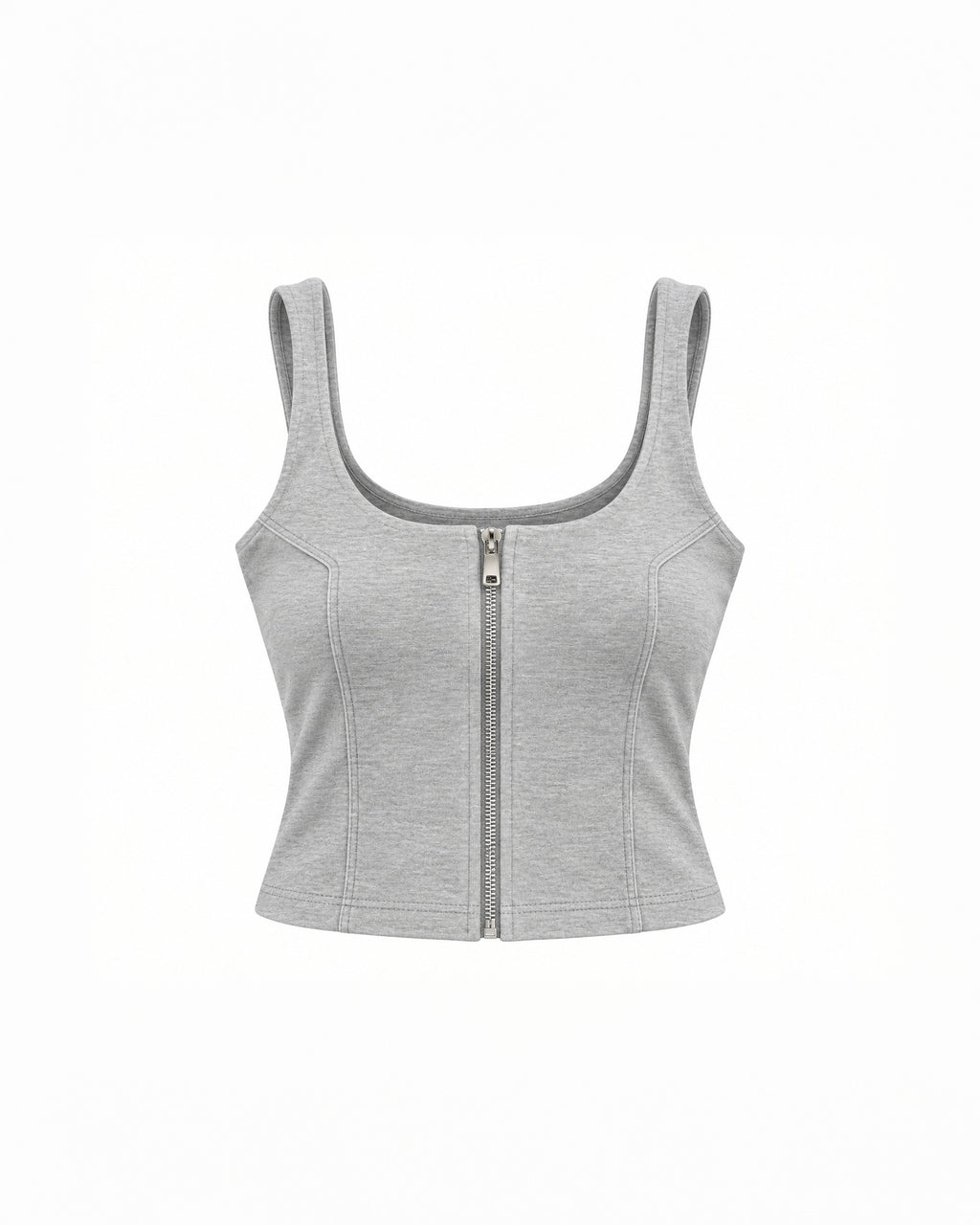 SCOOP-NECK ZIP-UP CORSET TOP