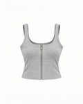 SCOOP-NECK ZIP-UP CORSET TOP